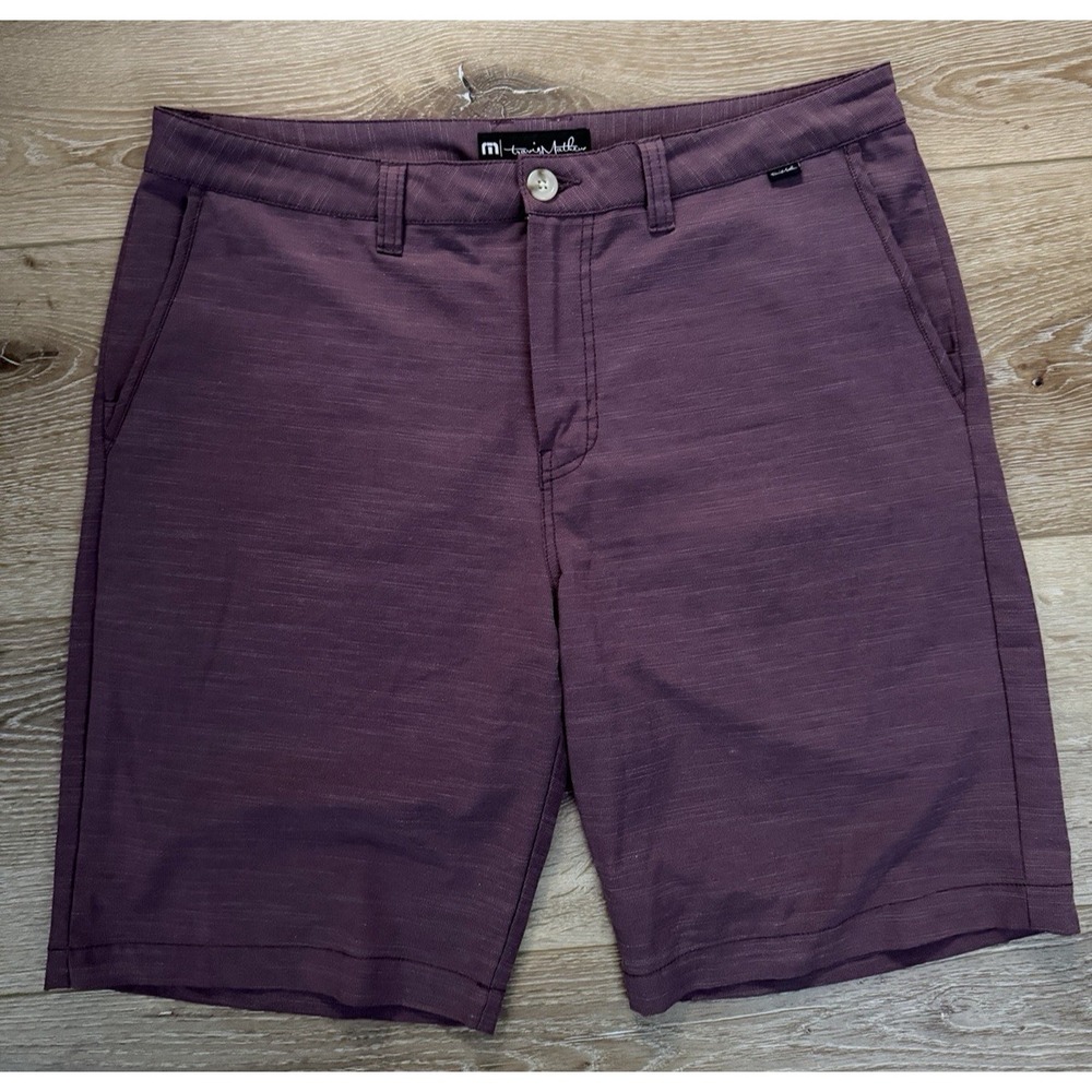Travis Mathew Shorts Mens 34 Purple Performance Stretch Golf Casual Lightweight